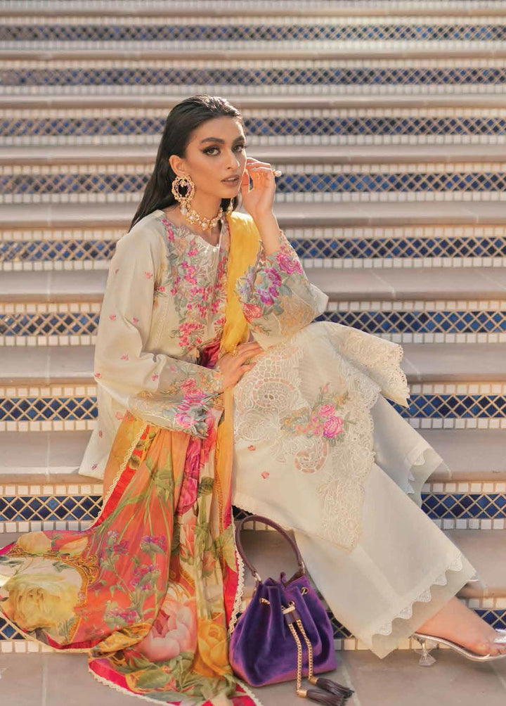 Hemline By Mushq Embroidered Lawn Suits Unstitched 3 Piece MQ22SS HM22-03B French Vanilla - Spring / Summer Collection