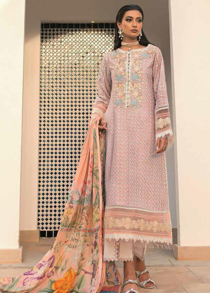 Hemline By Mushq Embroidered Lawn Suits Unstitched 3 Piece MQ22SS HM22-04B Pink Suede - Spring / Summer Collection