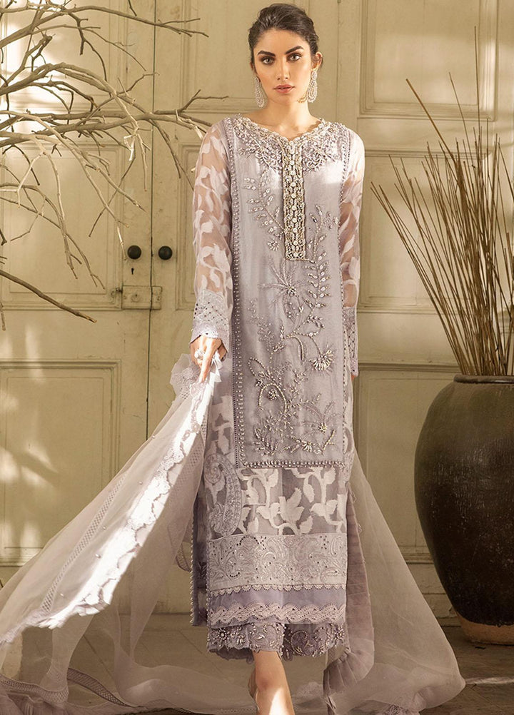 Mushq Embroidered Organza Stitched 3 Piece Suit ASHES OF ROSES