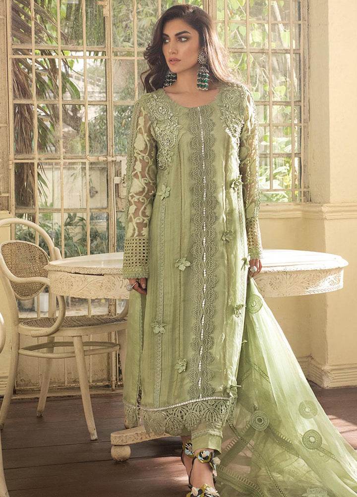 Mushq Embroidered Organza Stitched Kurti DREAMY MEADOW