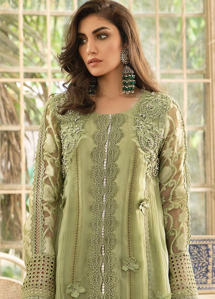 Mushq Embroidered Organza Stitched Kurti DREAMY MEADOW