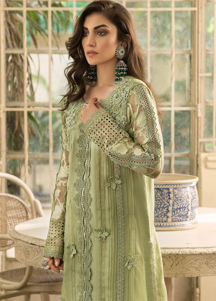 Mushq Embroidered Organza Stitched Kurti DREAMY MEADOW