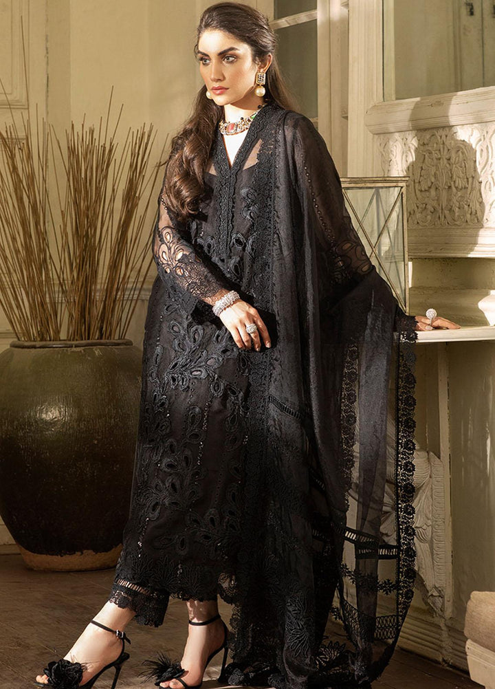 Mushq Embroidered Organza Stitched Kurti NIGHT SKY