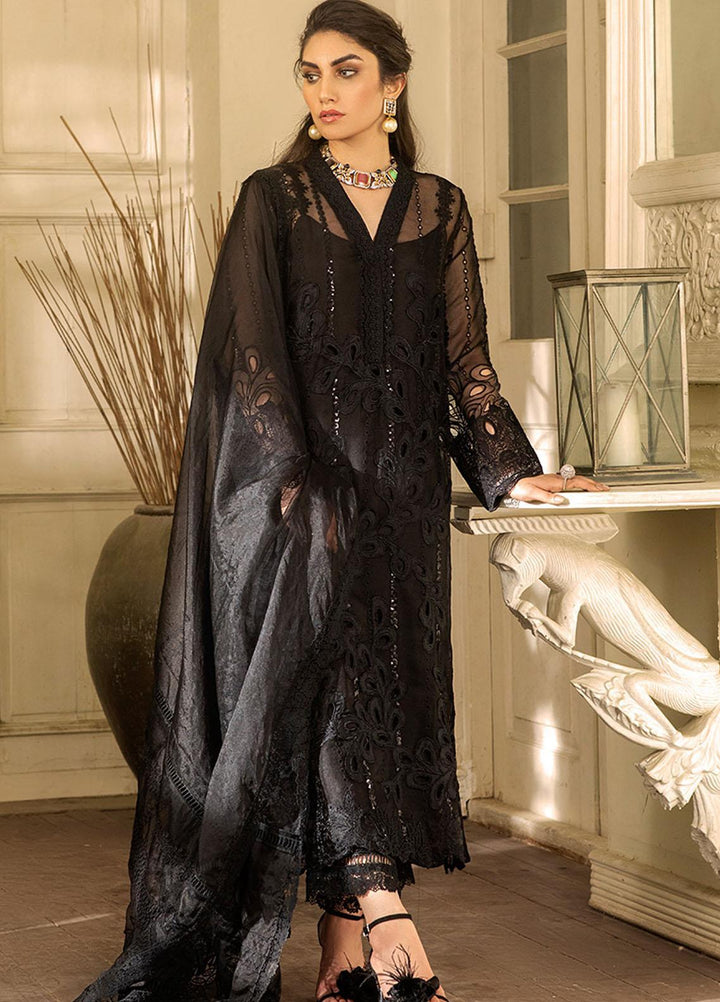 Mushq Embroidered Organza Stitched Kurti NIGHT SKY