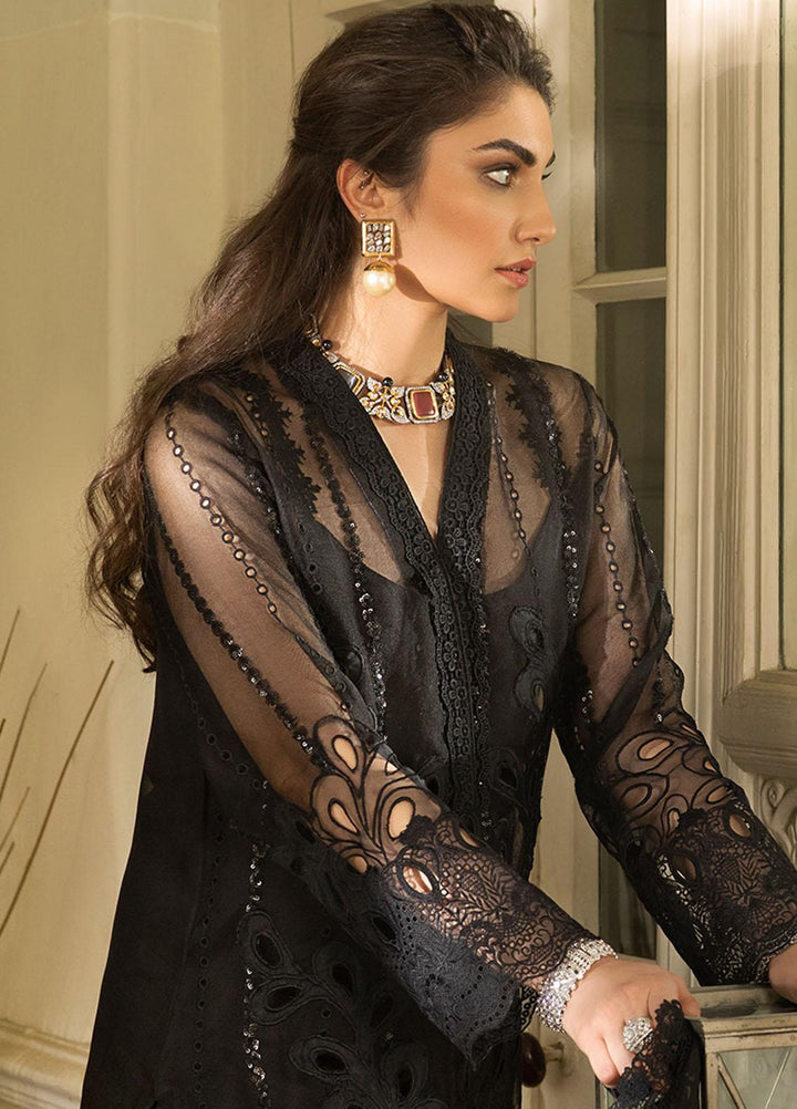 Mushq Embroidered Organza Stitched Kurti NIGHT SKY