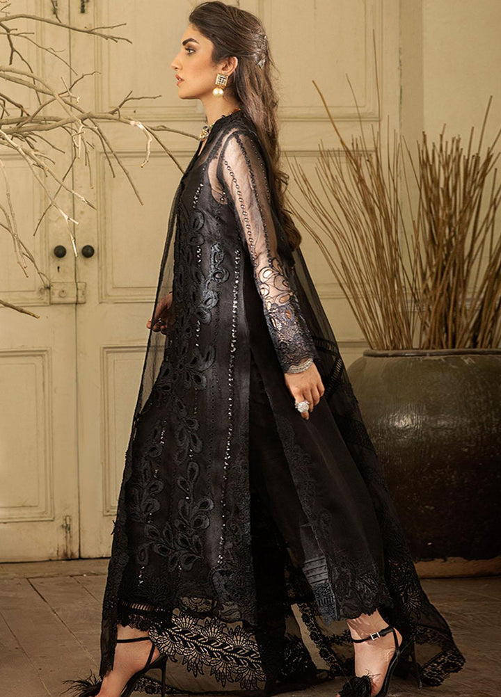 Mushq Embroidered Organza Stitched Kurti NIGHT SKY