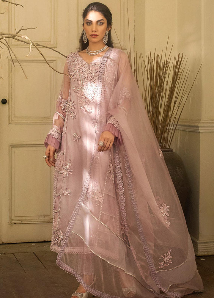 Mushq Embroidered Organza Stitched Kurti PINK NECTAR