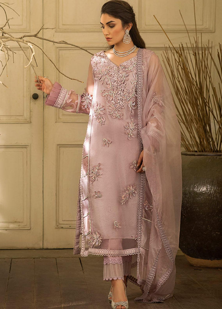 Mushq Embroidered Organza Stitched Kurti PINK NECTAR