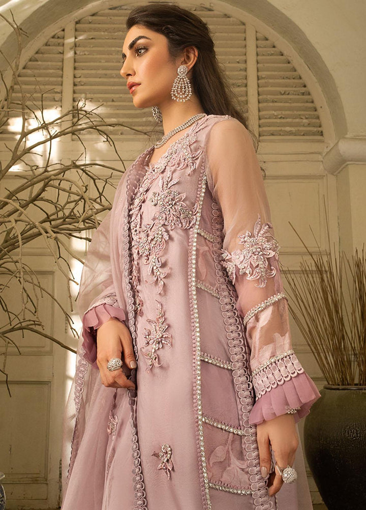 Mushq Embroidered Organza Stitched Kurti PINK NECTAR