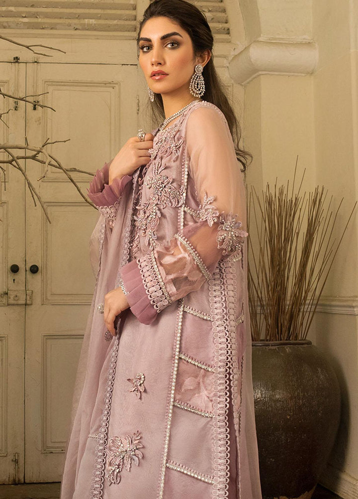 Mushq Embroidered Organza Stitched Kurti PINK NECTAR