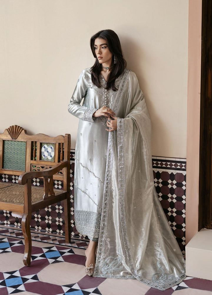 Mushq Luxury Pret Embroidered Tissue Silk 3 Piece Dress MQ22SN MSP22-07 Sitareh