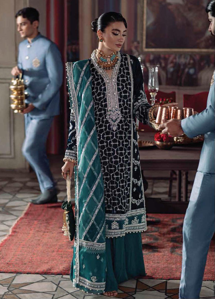 Tehzeeb By Mushq Embroidered Velvet Suits Unstitched 3 Piece MQ21T MV21-02 Daneen - Luxury Collection