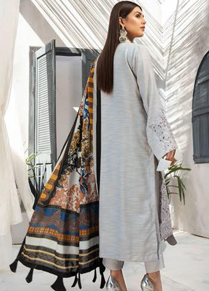 Muskaan by Riaz Arts Embroidered Leather Peach Suits Unstitched 3 Piece RA21MK D-04 - Winter Collection