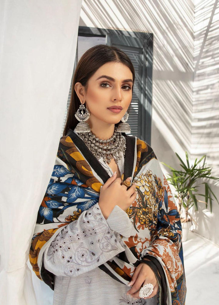 Muskaan by Riaz Arts Embroidered Leather Peach Suits Unstitched 3 Piece RA21MK D-04 - Winter Collection