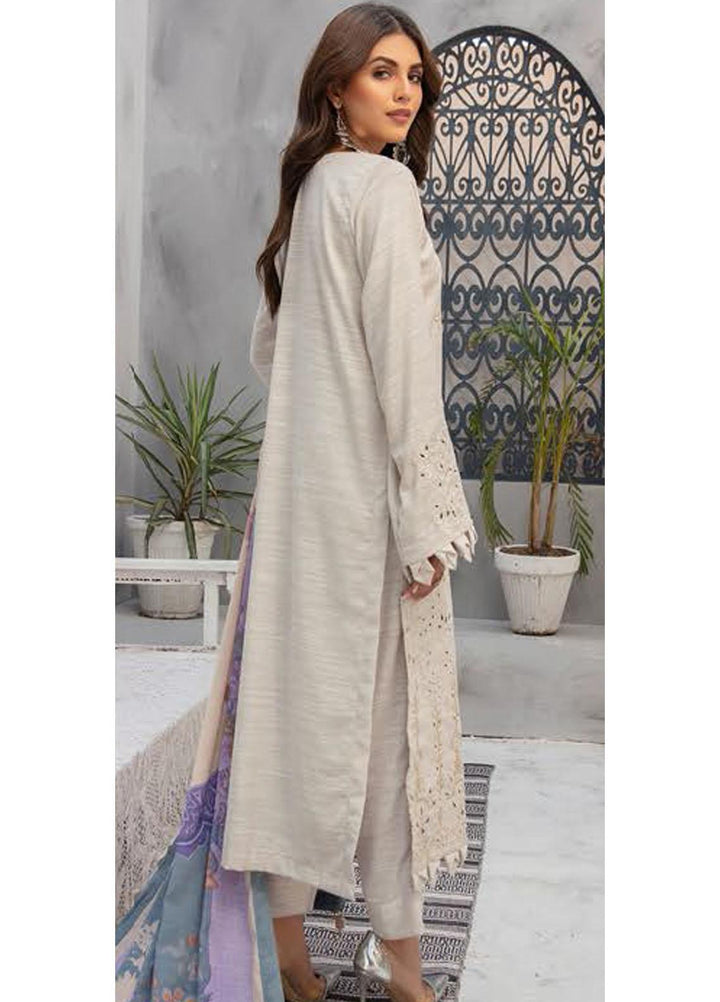 Muskaan by Riaz Arts Embroidered Leather Peach Suits Unstitched 3 Piece RA21MK D-05 - Winter Collection