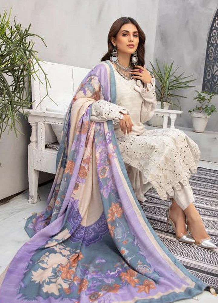 Muskaan by Riaz Arts Embroidered Leather Peach Suits Unstitched 3 Piece RA21MK D-05 - Winter Collection