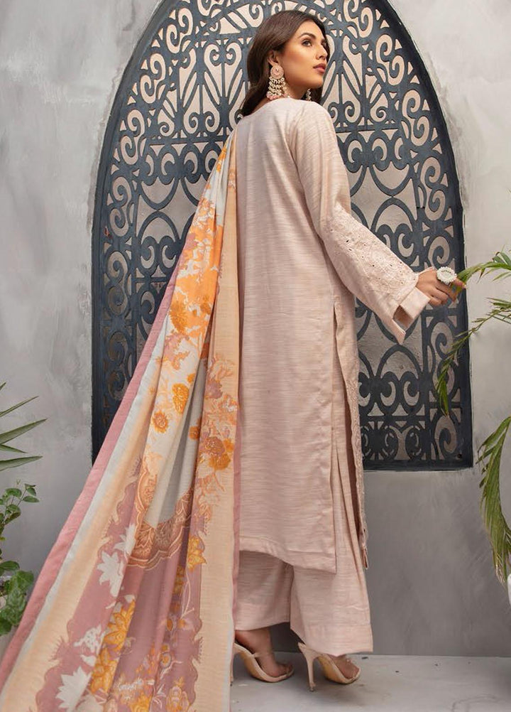 Muskaan by Riaz Arts Embroidered Leather Peach Suits Unstitched 3 Piece RA21MK D-06 - Winter Collection