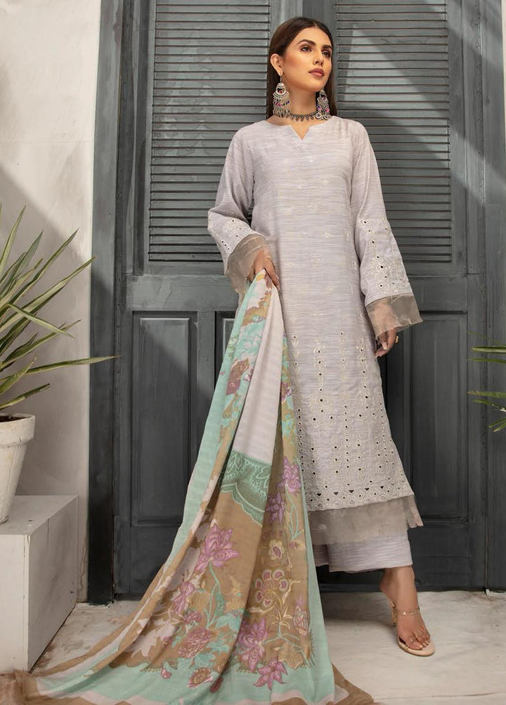 Muskaan by Riaz Arts Embroidered Leather Peach Suits Unstitched 3 Piece RA21MK D-07 - Winter Collection