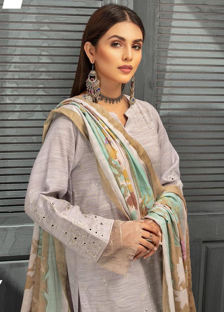 Muskaan by Riaz Arts Embroidered Leather Peach Suits Unstitched 3 Piece RA21MK D-07 - Winter Collection