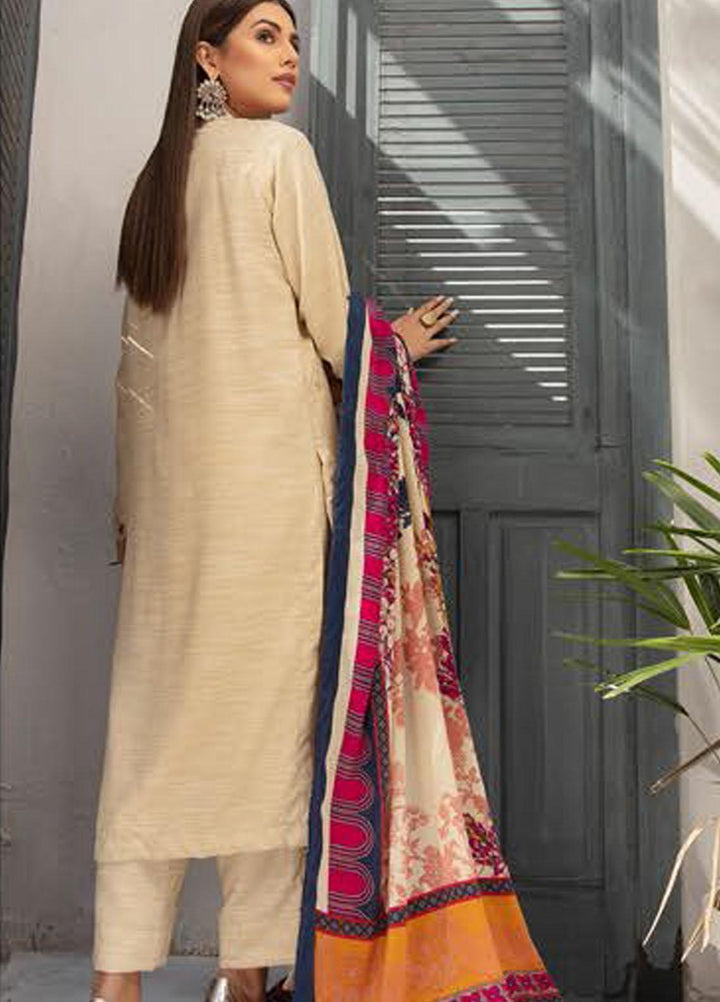 Muskaan by Riaz Arts Embroidered Leather Peach Suits Unstitched 3 Piece RA21MK D-08 - Winter Collection