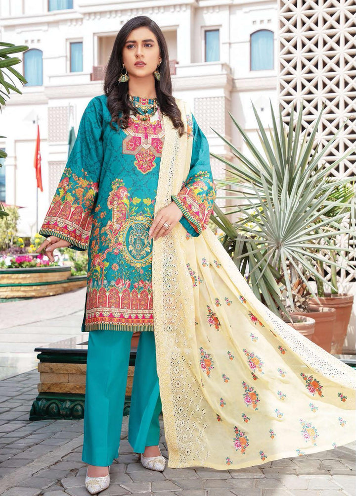 Muskan By Zebaish Embroidered Lawn Suits Unstitched 3 Piece ZSH21M 01 - Summer Collection