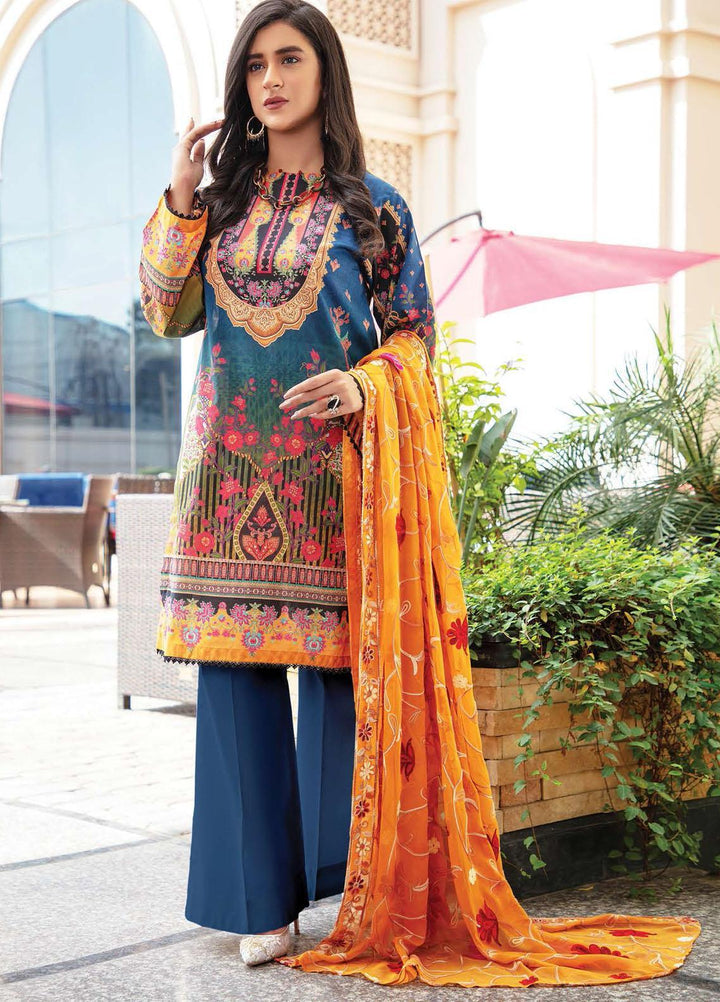Muskan By Zebaish Embroidered Lawn Suits Unstitched 3 Piece ZSH21M 02 - Summer Collection