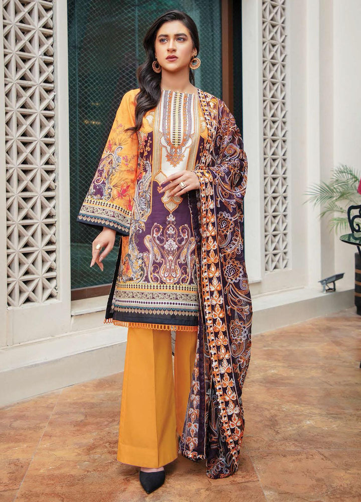 Muskan By Zebaish Embroidered Lawn Suits Unstitched 3 Piece ZSH21M 06 - Summer Collection