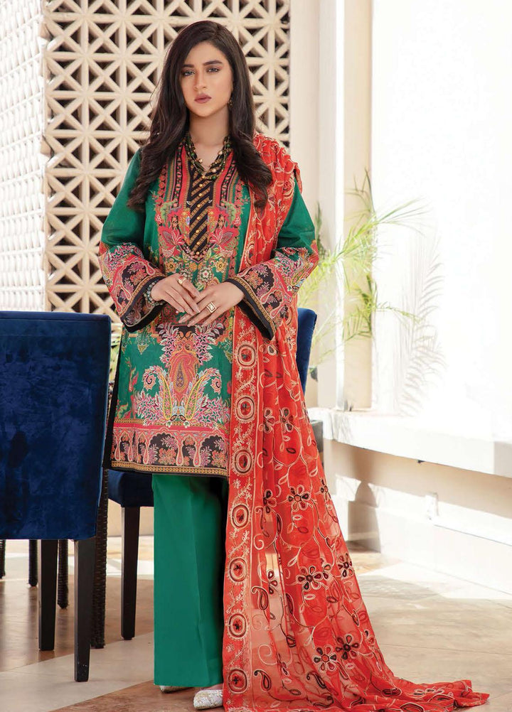 Muskan By Zebaish Embroidered Lawn Suits Unstitched 3 Piece ZSH21M 10 - Summer Collection