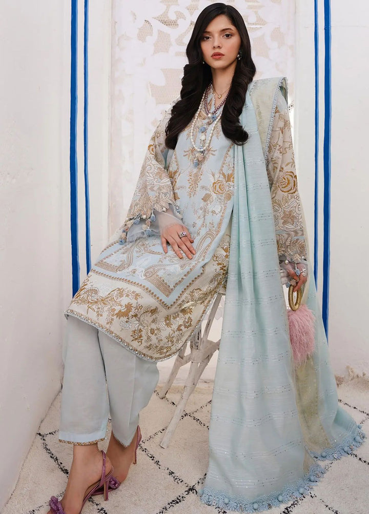 Muzlin By Sana Safinaz Embroidered Lawn Suits Unstitched 3 Piece SS24MZ 18B - Spring Summer Collection