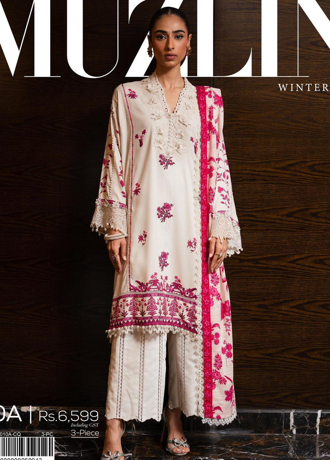 Muzlin By Sana Safinaz Embroidered Linen Suits Unstitched 3 Piece SS23MZ-V3 10A - Winter Collection