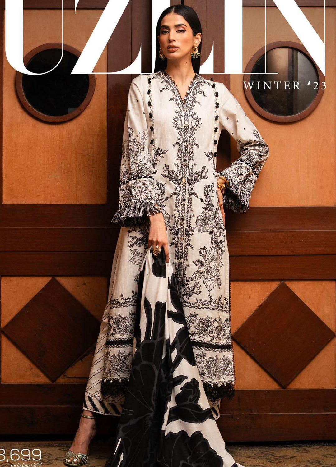 Muzlin By Sana Safinaz Embroidered Slub Suits Unstitched 3 Piece SS23MZ-V3 15A - Winter Collection