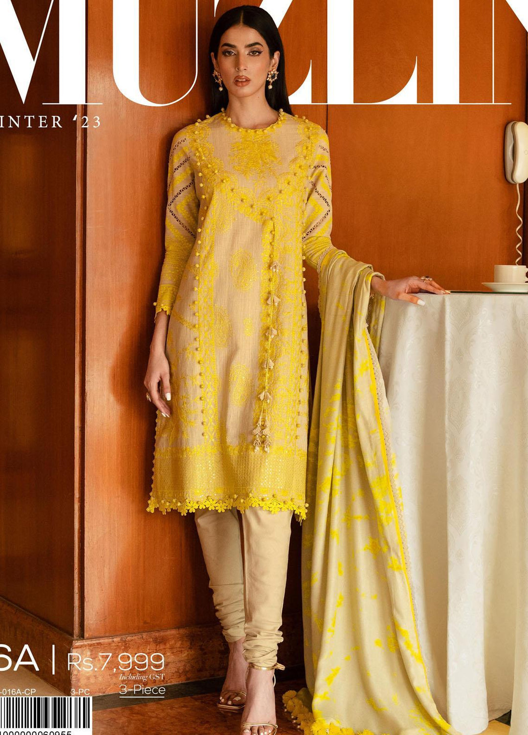 Muzlin By Sana Safinaz Embroidered Slub Suits Unstitched 3 Piece SS23MZ-V3 16A - Winter Collection