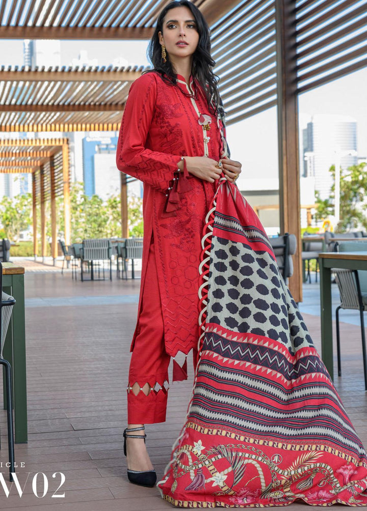 Mystique Embroidered Leather Wool Suits Unstitched 3 Piece MYS21W LW-02 - Winter Collection