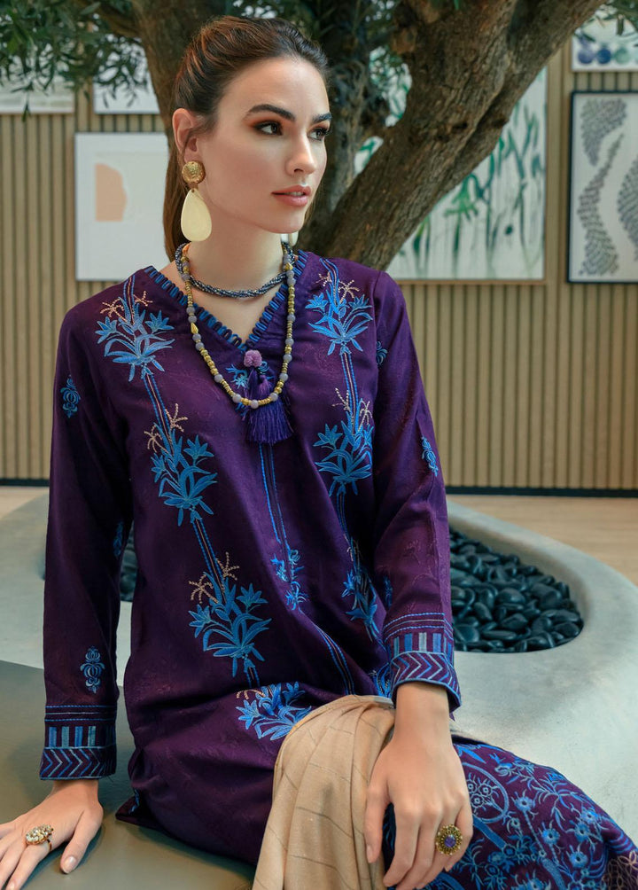 Mystique Embroidered Leather Wool Suits Unstitched 3 Piece MYS21W LW-08 - Winter Collection