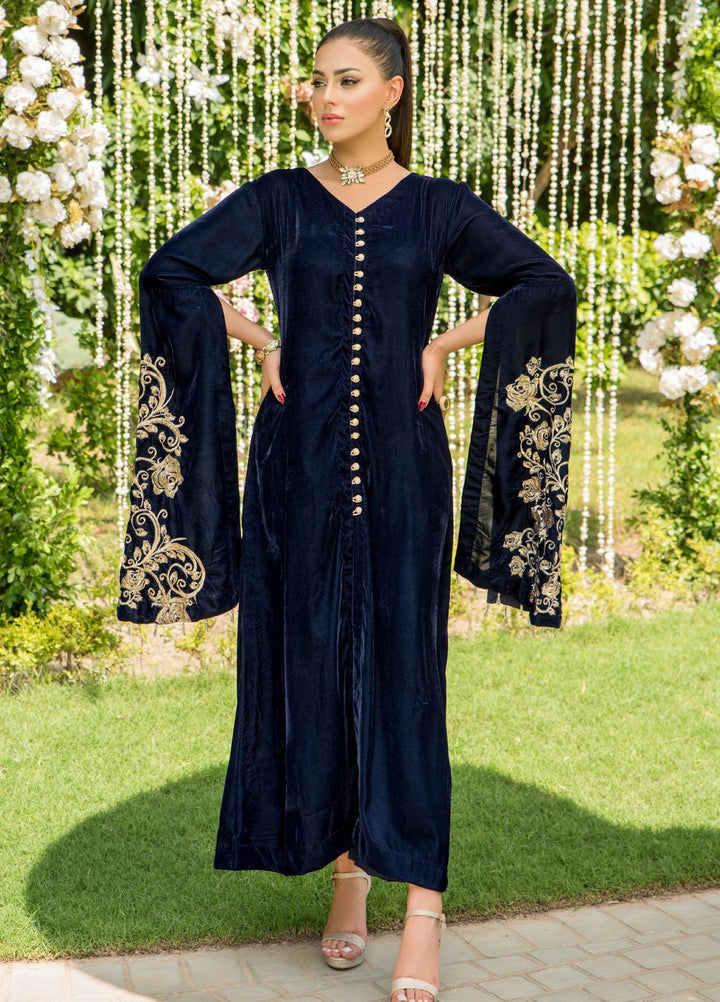 Naayas Luxury Pret  Velvet 2 Piece Dress NA22ELV Cape Sleeves