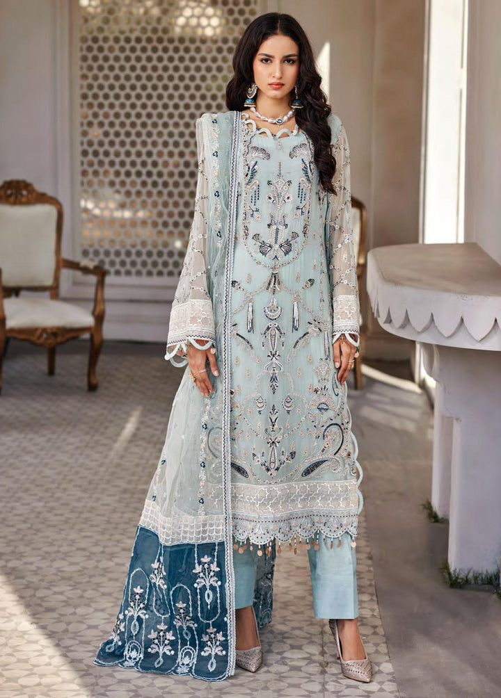 Nafasat By Emaan Adeel Embroidered Chiffon Suits Unstitched 3 Piece EA23-N2 NF-202 - Luxury Collection