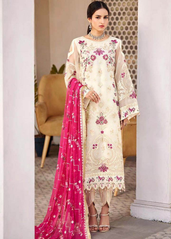 Nafasat By Emaan Adeel Embroidered Organza Suits Unstitched 3 Piece EA23-N2 NF-207 - Luxury Collection