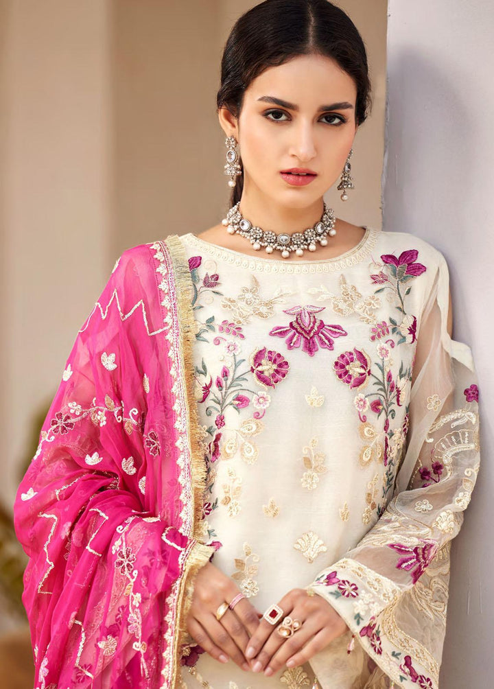 Nafasat By Emaan Adeel Embroidered Organza Suits Unstitched 3 Piece EA23-N2 NF-207 - Luxury Collection