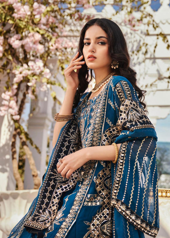 Nafasat By Emaan Adeel Embroidered Chiffon Suits Unstitched 3 Piece EA23-N2 NF-208 - Luxury Collection