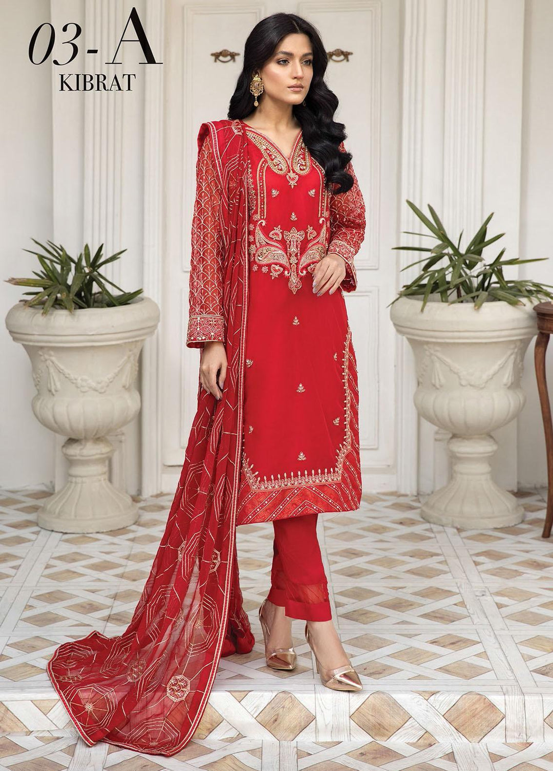 Nainsukh by House of Nawab Embroidered Organza Suits Unstitched 3 Piece HON22-N2 Kibrat 3A - Luxury Collection