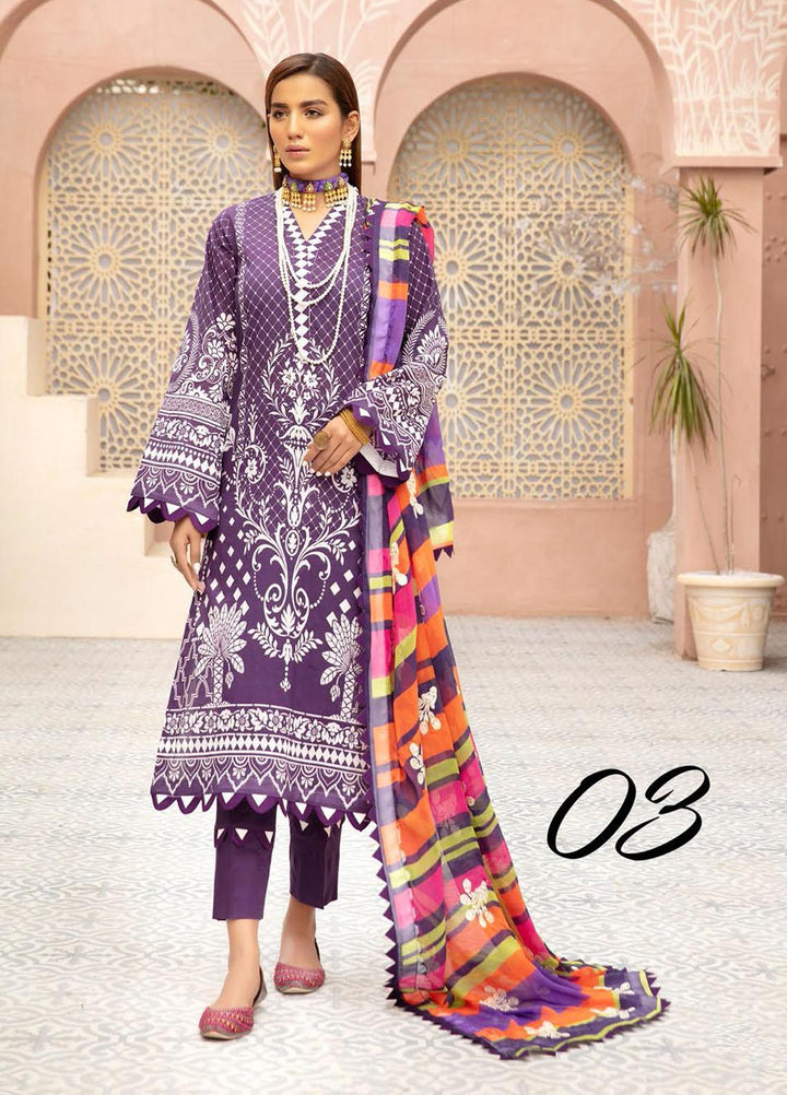 Naqsh By Riaz Arts Embroidered Lawn Suits Unstitched 3 Piece RA21-N5 03 - Summer Collection