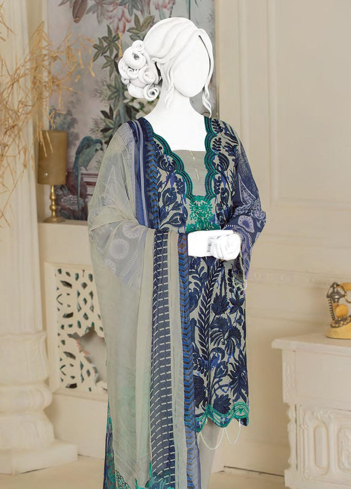 Naurang by Humdum Embroidered Lawn Suits Unstitched 3 Piece HD22NL D4 - Summer Collection