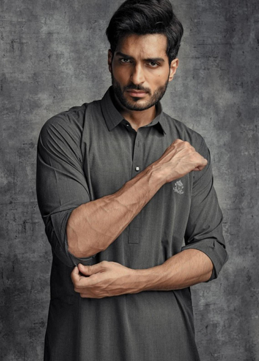 Naushad Imdad Cotton Formal Shalwar Kameez for Men -  CHARCOAL SK