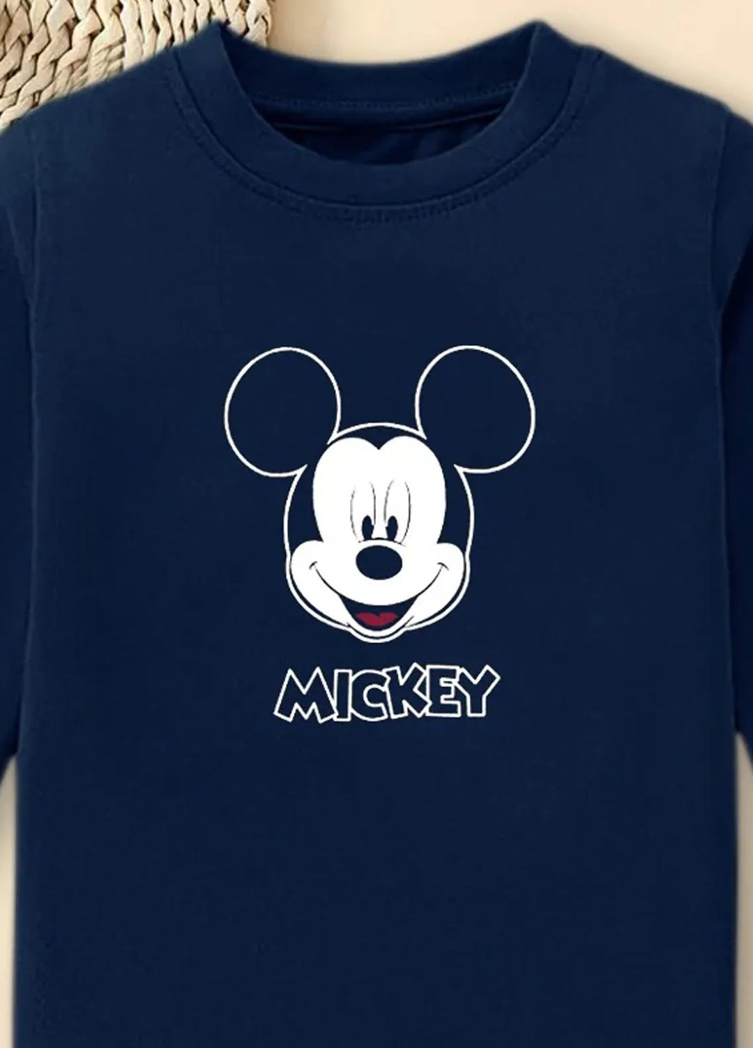 Baby Nest Navy Mickey Mouse Printed Full Sleeves T shirt for Kids - BNDR-46