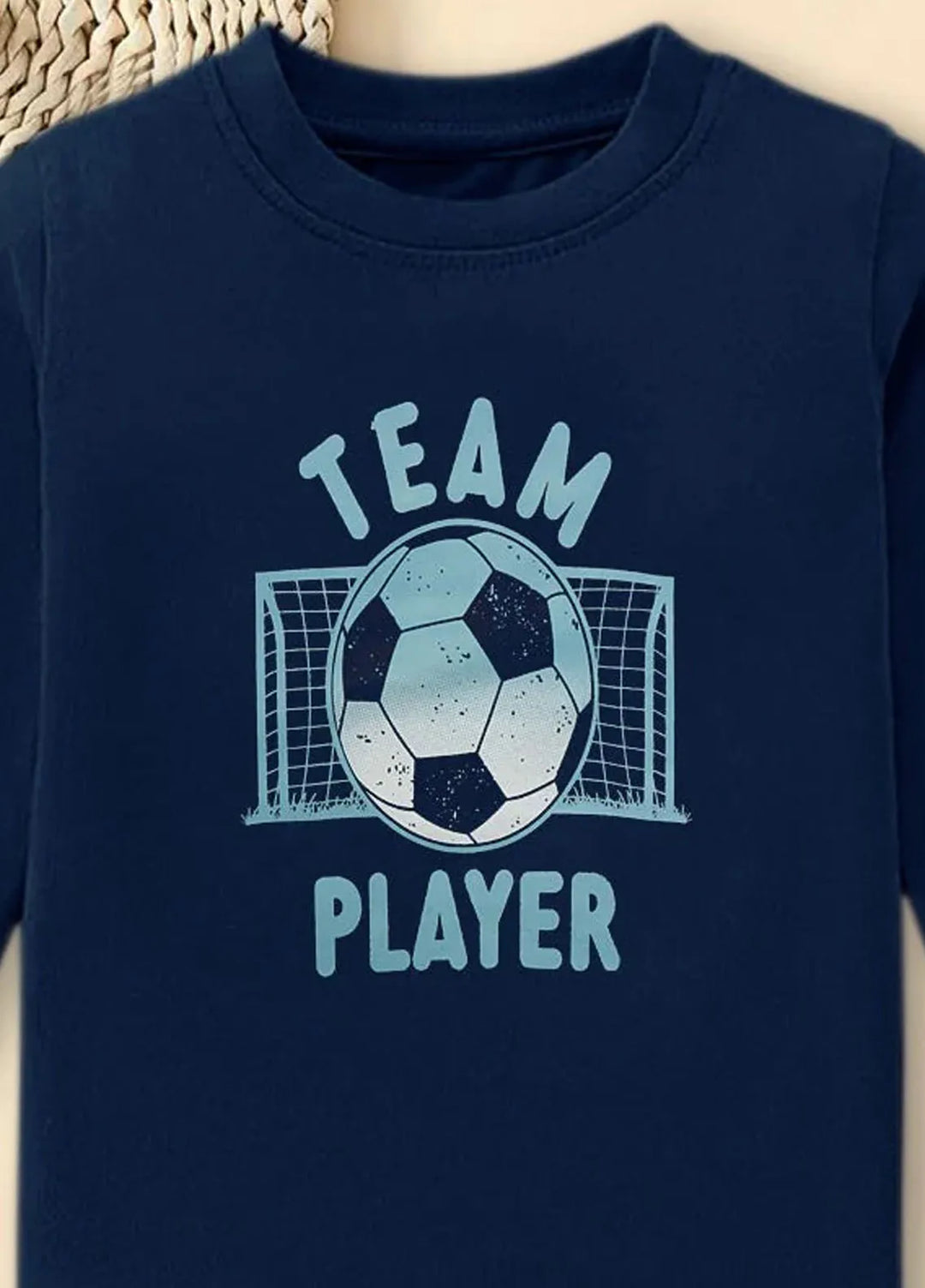 Baby Nest Navy Team Player Printed Full Sleeves T shirt for Kids - BNDR-80