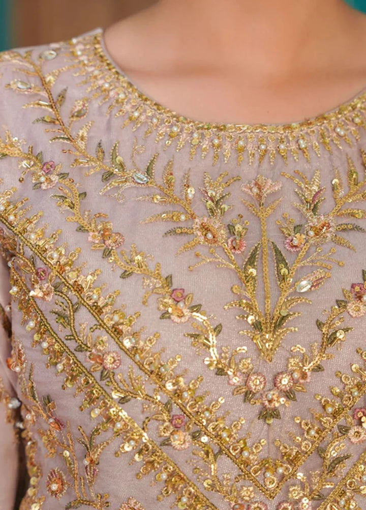 Naya Mausam by Gulnoor Pret Embroidered Organza 3 Piece Suit Naaz lilac