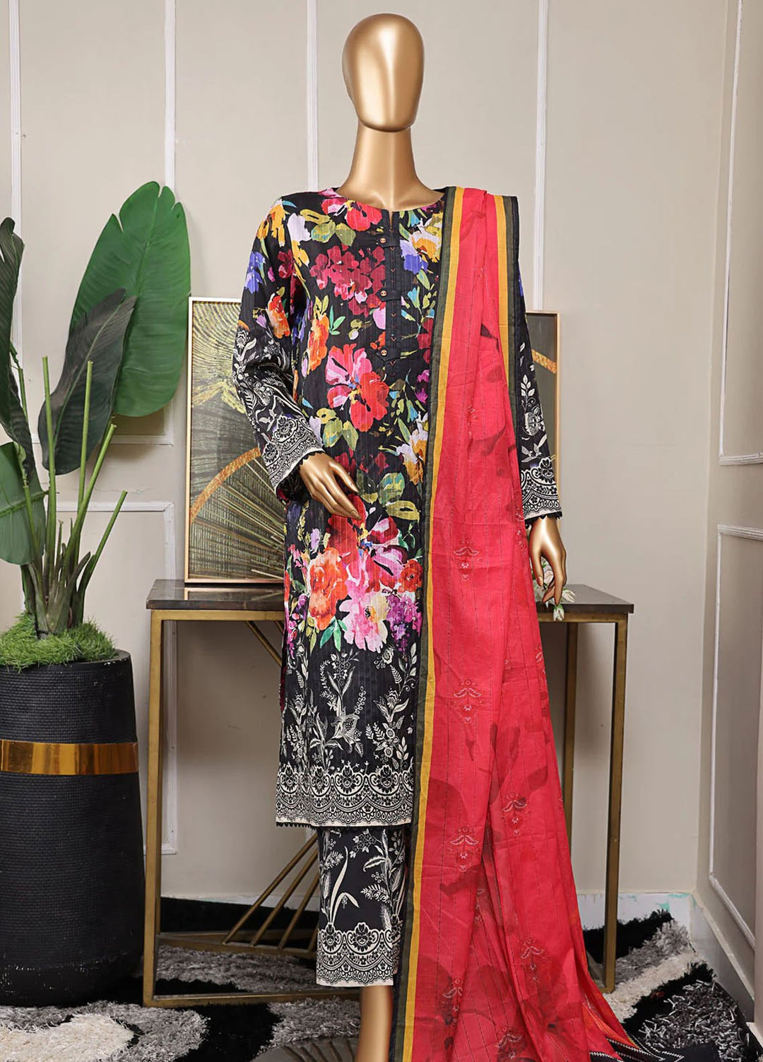 Nayab by HZ Textiles Digital Printed Lawn Suits Unstitched 3 Piece HZ25DP NPD-04 - Summer Collection