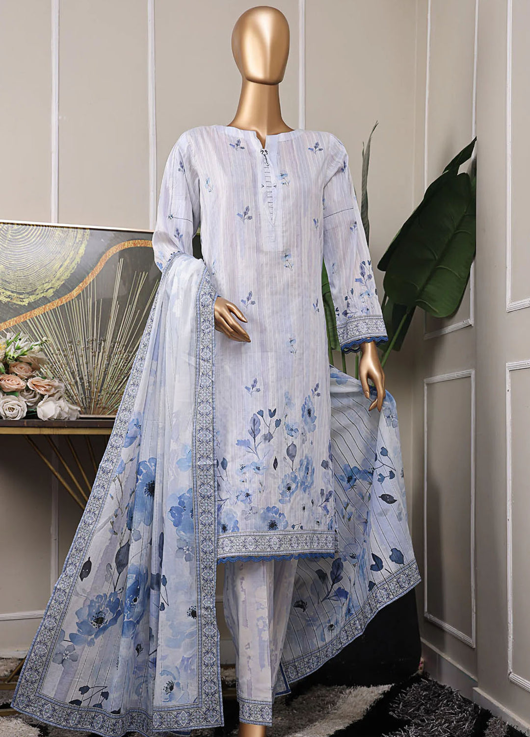 Nayab by HZ Textiles Digital Printed Lawn Suits Unstitched 3 Piece HZ25DP NPD-10 - Summer Collection