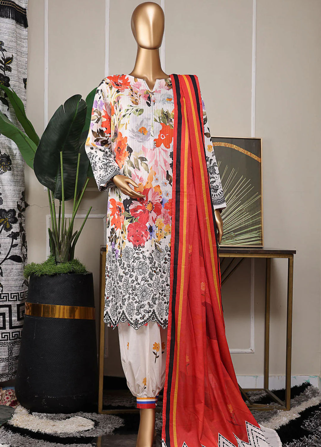 Nayab by HZ Textiles Embroidered Lawn Suits Unstitched 3 Piece HZ25PE NPE-02 - Summer Collection