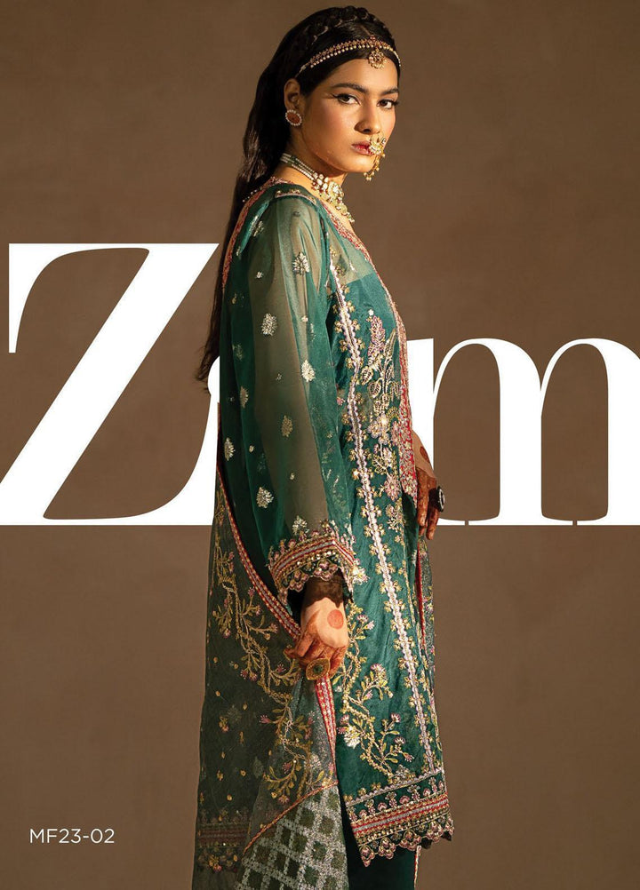 Nayab By Myeesha Embroidered Organza Suits Unstitched 4 Piece MYA23N MF23-02 Zamorad - Festive Collection